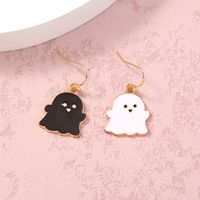 Halloween White Black Ghost Earrings Wholesale Nihaojewelry sku image 1