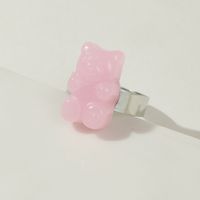 Fashion Simple Solid Color Resin Multi-color Bear Ring Wholesale Nihaojewelry sku image 2