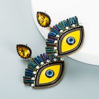 Retro Clashing Color Devil's Eye Drop Earrings Wholesale Nihaojewelry sku image 1