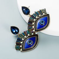 Retro Clashing Color Devil's Eye Drop Earrings Wholesale Nihaojewelry sku image 4
