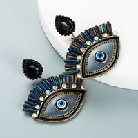 Retro Clashing Color Devil's Eye Drop Earrings Wholesale Nihaojewelry sku image 5