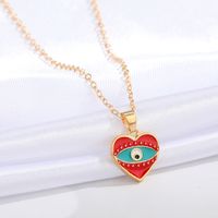 New Heart Blue Eye Multicolor Irregular Pendant Clavicle Chain Wholesale Nihaojewelry sku image 1