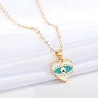 New Heart Blue Eye Multicolor Irregular Pendant Clavicle Chain Wholesale Nihaojewelry sku image 3