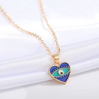 New Heart Blue Eye Multicolor Irregular Pendant Clavicle Chain Wholesale Nihaojewelry sku image 4