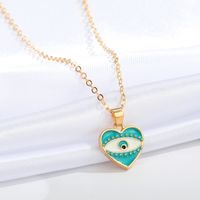 New Heart Blue Eye Multicolor Irregular Pendant Clavicle Chain Wholesale Nihaojewelry sku image 5