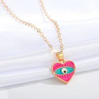 New Heart Blue Eye Multicolor Irregular Pendant Clavicle Chain Wholesale Nihaojewelry sku image 6