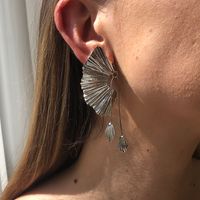 Fashion Fan-shaped Long Pendent Alloy Earrings Wholesale Nihaojewelry main image 3