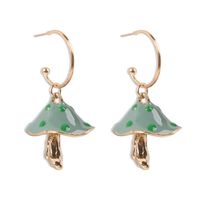 Creative Dot Oil Small Mushroom Alloy Earrings Wholesale Nihaojewelry sku image 2