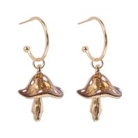 Creative Dot Oil Small Mushroom Alloy Earrings Wholesale Nihaojewelry sku image 4