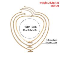 Simple Copper Chain T-shaped Pendent Multi-layer Metal Necklace Wholesale Nihaojewelry main image 6