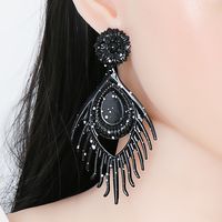 Paint Geometric Flower Feather Pendant Earrings Wholesale Nihaojewelry main image 3