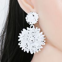 Metal Paint Flower Pendant Polka Dots Earrings Wholesale Nihaojewelry main image 1