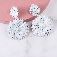 Metal Paint Flower Pendant Polka Dots Earrings Wholesale Nihaojewelry main image 5