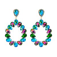 Fashion Alloy Diamond Colored Glass Diamond Drop-shaped Earrings Wholesale Nihaojewelry main image 6