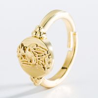 18k Koreanische Einfache Eingelegte Farbe Zirkonkupfer Geometrischer Ring Großhandel Nihaojewelry main image 3