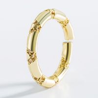 18k Koreanische Einfache Eingelegte Farbe Zirkonkupfer Geometrischer Ring Großhandel Nihaojewelry main image 5