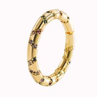18k Korean Simple Inlaid Color Zircon Copper Geometric Ring Wholesale Nihaojewelry main image 6