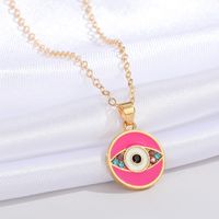 Retro Round Eye Diamond Pendant Alloy Clavicle Chain Wholesale Nihaojewelry main image 6