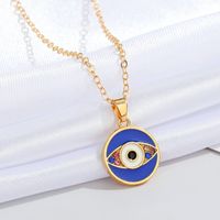 Retro Round Eye Diamond Pendant Alloy Clavicle Chain Wholesale Nihaojewelry sku image 2