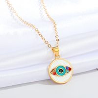 Retro Round Eye Diamond Pendant Alloy Clavicle Chain Wholesale Nihaojewelry sku image 4