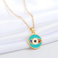 Retro Round Eye Diamond Pendant Alloy Clavicle Chain Wholesale Nihaojewelry sku image 6