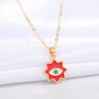 Fashion Eight-pointed Star Eye Pendent Alloy Necklace Wholesale Nihaojewelry sku image 1