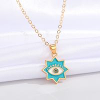 Fashion Eight-pointed Star Eye Pendent Alloy Necklace Wholesale Nihaojewelry sku image 2