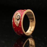 Simple Retro Color Oil Drop Devil Eye Inlaid Zircon Copper Ring Wholesale Nihaojewelry main image 1