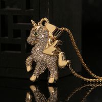 New Pony Pendant Micro-inlaid Zircon Copper Necklace Wholesale Nihaojewelry main image 1