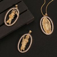 New Inlaid Zircon Madonna Of Death Pendant Necklace Wholesale Nihaojewelry main image 1