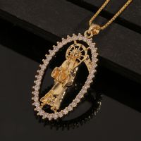 Nouveau Collier Pendentif Madonna Of Death En Zircon Incrusté En Gros Nihaojewelry main image 5