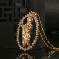 New Inlaid Zircon Madonna Of Death Pendant Necklace Wholesale Nihaojewelry main image 4