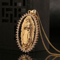 Nouveau Collier Pendentif Madonna Of Death En Zircon Incrusté En Gros Nihaojewelry main image 3