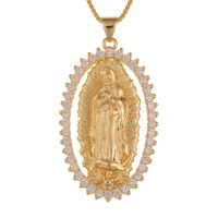 New Inlaid Zircon Madonna Of Death Pendant Necklace Wholesale Nihaojewelry main image 2