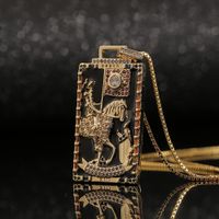 Fashion New Oil Drop Tarot Pendant Copper Zircon Necklace Wholesale Nihaojewelry main image 3