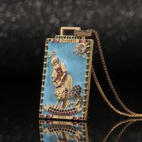 Fashion New Oil Drop Tarot Pendant Copper Zircon Necklace Wholesale Nihaojewelry main image 5