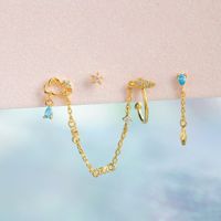 Chain Cloud Lightning Copper Zircon Ear Bone Clip Wholesale Jewelry Nihaojewelry main image 1