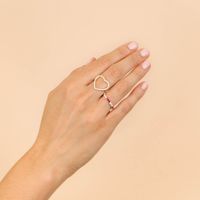Fashion Simple Two-tone Inlaid Zircon Copper Ring Wholesale Nihaojewelry main image 3