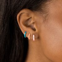 Simple Solid Color Zircon Coppe Earrings Wholesale Jewelry Nihaojewelry main image 4