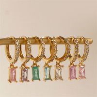 Rectangular Pendant Brass Fashion Earrings Wholesale Jewelry Nihaojewelry main image 1