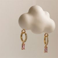 Rectangular Pendant Brass Fashion Earrings Wholesale Jewelry Nihaojewelry main image 5