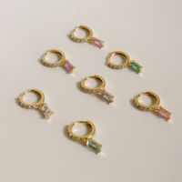 Rectangular Pendant Brass Fashion Earrings Wholesale Jewelry Nihaojewelry main image 4