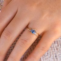 18k Simple Fashion Starry Sky Triple Zircon Copper Ring Wholesale Nihaojewelry main image 3