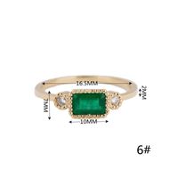 Classic Retro Inlaid Green Zircon Brass Ring Wholesale Nihaojewelry main image 6