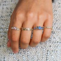 18k Fashion Light Blue Inlaid Zircon Copper Ring Wholesale Nihaojewelry main image 6