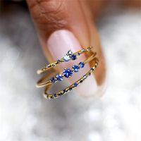 Bague De Saphir Mince En Zircon Micro-incrusté De Mode En Gros Nihaojewelry main image 3