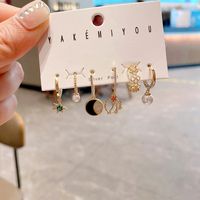 Mode Eingelegte Zirkon Perlen Stern Geometrische Ohrringe Set Großhandel Schmuck Nihaojewelry main image 4
