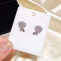 Korean Zircon Micro-inlaid Rose Flower Earrings Wholesale Nihaojewelry main image 3