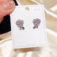 Boucles D&#39;oreilles Fleur Rose Micro-incrusté De Zircon Coréen En Gros Nihaojewelry main image 6