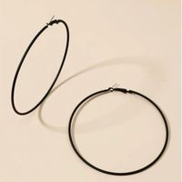 Simple Black Thin Circle Earrings Wholesale Nihaojewelry main image 3
